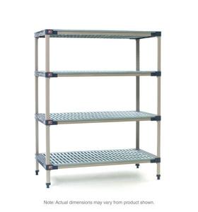 MetroMax 4 MF-243674G-S-4 4-Shelf Plastic Industrial Shelving Starter Unit, 24" x 36" x 74" Clearance Order