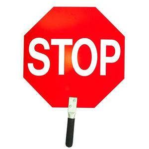 Stop/Slow Aluminum Traffic Paddle, Non-Reflective, 12" PVC Handle, 1/Each Discount Countdown Package