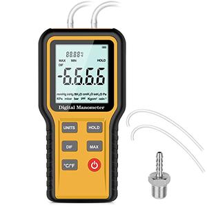 Manometer, Professional Air Pressure Meter, Dual-Port HVAC Digital Manometer Gas Pressure Tester,12 Selectable Units Differential Pressure Gauge, (Included Battery) Low Cost Online