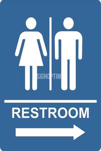 ADA Compliant Directional Restroom Sign -SignOptima Outlet 2025 Unisex