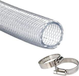 High Pressure Braided Clear Flexible PVC Tubing 1/2" ID,10ft Free Shipping Original