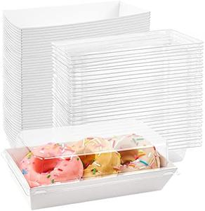 Ocmoiy Charcuterie Boxes with Clear Lids, 50 Pack White Bakery Boxes, Cookie Boxes, Small Treat Boxes for Pastry, Sandwich, Cupcakes, Strawberries, Dessert To Go Containers Sale Latest