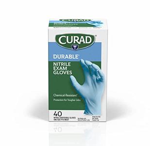 Curad Nitrile Exam Gloves, Durable, Powder Free, Chemical Resistant, One Size Fits Most, 40 Count Free Shipping Shop