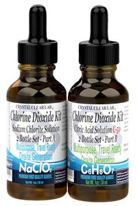 Crystal Clear Chlorine Dioxide ClO2-Kit, Citric Acid Solution w/EZ-Drop Bottles, Small 1 Oz (2 Bottles) Largest Supplier For Sale