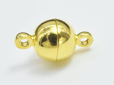 10pcs 10mm Magnetic Ball Clasp-Gold, Plated Brass Visit New Online
