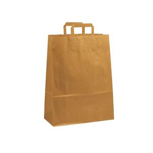 Extra Large Brown Kraft Takeaway Bags w/ Internal Paper Tape Handles (32x14x42cm) Printed Black, One Side For Sale Cheap Pice From China