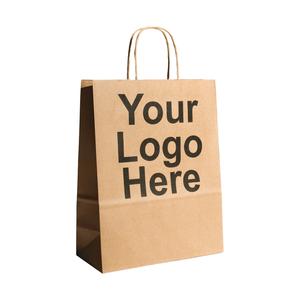 Large Brown Kraft Carriers (32x14x42cm) Printed Black, Two Sides Fashion Style Cheap Online