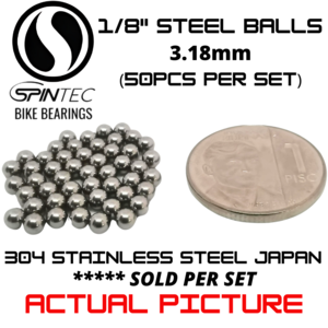 1/8" (3.18mm) Stainless Steel Loose Ball Bearings (45-50 pcs) for Bike Freehubs 100% Authentic For Sale