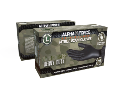 Alpha Force 5 mil Black Chemo Nitrile Gloves Limited Edition