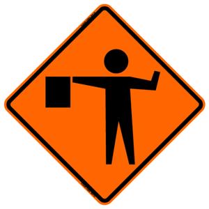 BONE SAFETY | 48x48 Reflective Flagger Symbol Roll Up Sign (RUS) | #RE4848FSOC Discount Supply