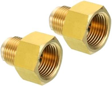 PATIKIL 5/8 Inch Female Flare (7/8"-14UNF) x 1/2 Inch Male Flare (3/4"-16UNF) Connector, SAE 45 Degree Flare Brass Adapter Flare Pipe Fitting for Air Gas Line Refrigeration HVAC Buy Cheap Wide Range Of