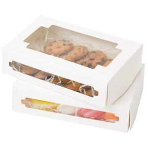 qiqee 36Packs Auto-pop Cookie Boxes for Gift Giving 8x5.3x2 inch White One Second Folding Treat Box with Window Bakery Box for Donuts Candies and Biscuit Fashionable Cheap Online