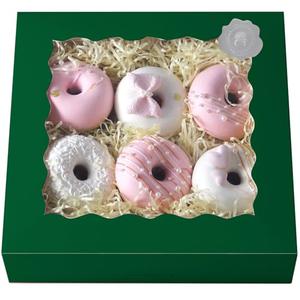 qiqee Auto-pop up Deep Green Pie Boxes with Window 10x10x2.5 inch 30Packs Cookie Donut Bakery Box Discount Sast