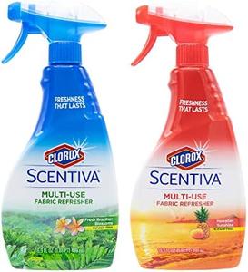 Clorox Scentiva Multi-Use Fabric Refresher Spray Bundle, Hawaiian Sunshine & Fresh Brazilian Blossoms, 16.9 Fl Oz Each - Fabric Freshening Spray, Fabric Deodorizer - Long Lasting Freshness Free Shipping Cheap Pice