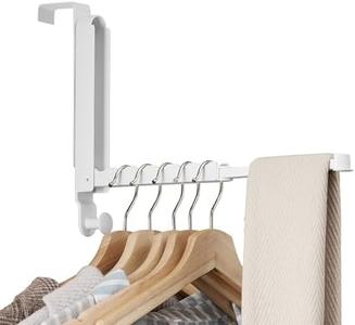 Clothes Drying Rack Foldable Fit Door up to 1 3/8" Optimal 1pc,Over The Door Hanger with Retractable Rod,Over The Door Hanger Hooks for Laundry Bathroom Bedroom Travel Hangers(White, 1 Pack) Fake Cheap Online