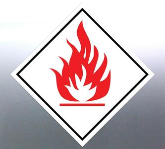 10 at 150 mm Flammable GHS Class white Sign vinyl sticker HAZMAT Hazard Material Cheap Order