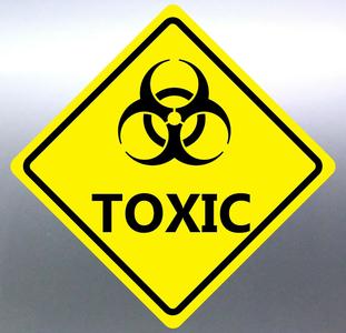 10 at 150 mm Toxic Sticker yellow vinyl HAZMAT Hazardous Material signage Hazard Discount For Sale