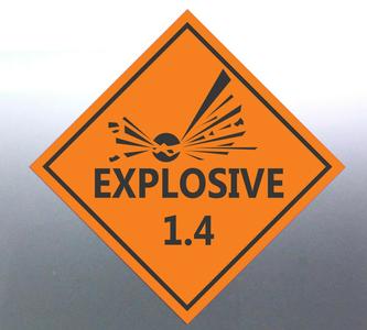 10 @ 15cm Explosive 1.4 Decal Safety Material orange Sticker flame symbol hazard 100% Original Online