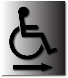 Wheelchair Symbol with Direction Arrow on Brushed Aluminum Sast Sale Online