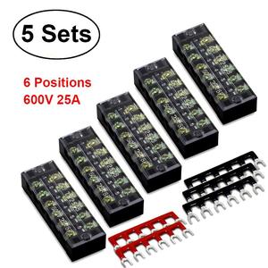 10pcs 5 Sets 6 Positions 600V 25A Dual Row Screw Terminal Discount Huge Surprise