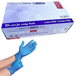 1Above_Pack of 200 Disposable Vinyl Nitrile Gloves | Powder Free | Extra Strong | multi-Purpose | Colour - Blue | UK Seller(Large Size) Free Shipping 100% Guaranteed