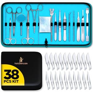 Advanced Dissection Kit Biology Lab Anatomy Dissecting Set with Stainless Steel Scalpel Knife Handle Blades for Medical Students and Veterinary by InstaSkincare (38 Pcs) Sale Online Cheap
