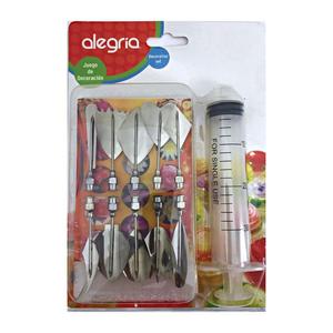 Juego de 10 Gubias de Acero Inoxidable y Jeringa de Plstico para Cocina Alegra 4-2641 Find Great Cheap Online