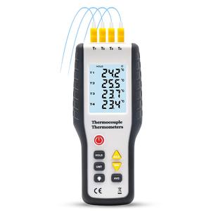 Digital Thermocouple Thermometer HT-9815 4-channels K-type Thermocouples 4 Measurement Mode with LCD Screen Inserted Probe Sensor Battery Included Conversion Digital Thermometers Discount The Cheapest