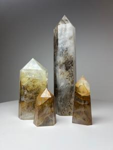 Dendrite Manganese Included Iron Oxide Quartz (Golden Healer) Obelisk Tower RARE Cheap Pice Top Quality