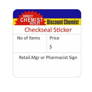 Direct Chemist Outlet Checkseal Labels (Inclusive 35% Off Applied) Store Sale
