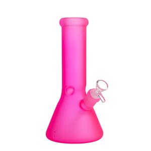 Frosted Glass Pink Colored Beaker Base Waterpipe 26cm Cheap New Styles