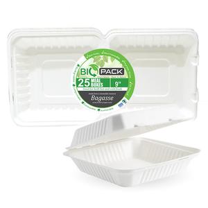 BioPack Bagasse 9" Meal Box (25 Pack) Professional Online