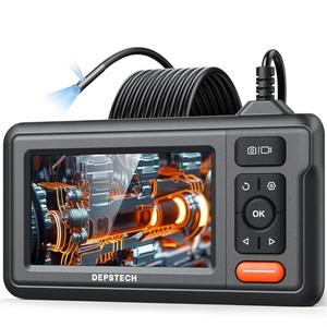 DEPSTECH Dual Lens Borescope, HD Endoscope Camera with Light, 4.3'' IPS Screen Inspection Camera, IP67 Waterproof Drain Pipe Camera, 16.5ft Semi-Rigid Snake Camera Cable for Car Wall Plumbing HVAC Sale Purchase
