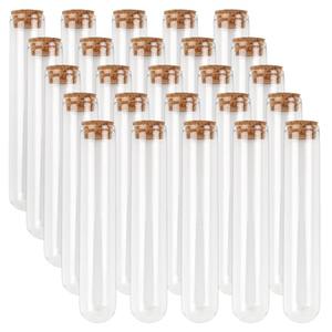 DEPEPE 25pcs 45ml Glass Test Tubes 25 x 140mm with Cork Stoppers for Bath Salt Candy Storage Science Lab Party Fashionable