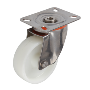 100mm Nylon Castor - Swivel Plate - 180kg - Stainless Steel Clearance Footaction