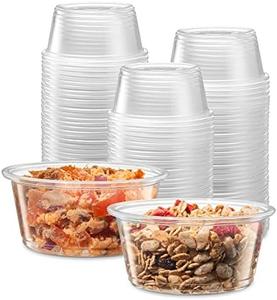 (3.25 oz - 200 Cups) Clear Disposable Plastic Portion Cups No Lids, Small Containers For Portion Controll, Jello Shots, Meal Prep, Sauce Cups, Slime, Condiments, Medicine, Dressings, Cheap Get Authentic