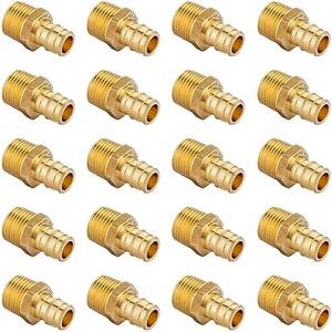 (Pack of 20) EFIELD Pex A Full Flow Expansion Brass Fittings 1/2"x 1/2" Male NPT Adapter, ASTM F1960 Clearance Classic