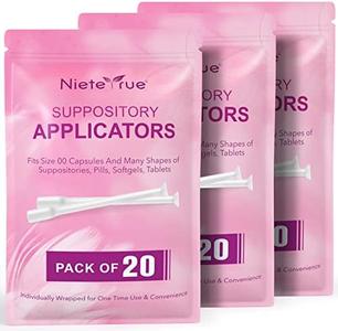 (60 Counts) Nieteyrue Suppository Applicator for Women Fit to Size 00 Cap-sules Soft Tip Auxiliary Tool for Pills Feminine Care Tablet Applicators Individually Wrapped Purchase Cheap Pice