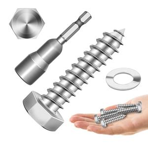 (20Sets) 5/16" x 1-1/4" Hex Head Lag Bolts, Heavy Duty Lag Screws with Washers, 304 Stainless Steel Bolts 18-8, Lag Screws Wood Screws, Partial Thread Bright Finish, 5/16 Bolt by Mywish Sale For Nice