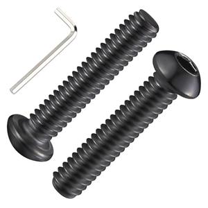 (20Pcs) 3/8-16 * 1-1/2 Button Head Socket Cap Bolts Screws, 304 Black Stainless Steel, Allen Hex Drive, Bright Finish, Fully Machine Thread Cheap Low Shipping Fee