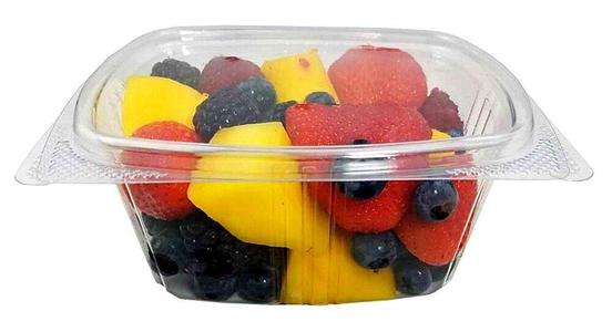16 oz. Clear Hinged Deli Fruit Container 200/CS With Credit Card