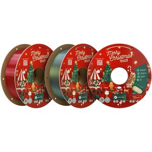 Polymaker PLA Filament 1.75mm Limited Edition 2023 Christmas Bundle, 3x1kg Silk PLA 3D Printer Filament, Print Some Christmas Gifts and Decorations (Velvet Red, Comets Green, Champagne Gold) Cheap Supply