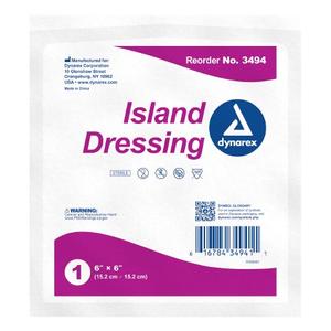 Adhesive Dressing Dynarex 6 X 6 Inch Square Sterile Free Shipping