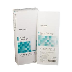 Adhesive Dressing McKesson 4 X 10 Inch Polypropylene / Rayon Rectangle White Sterile Free Shipping 100% Guaranteed