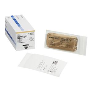 Absorbable Suture with Needle McKesson Chromic Gut C-13 3/8 Circle Reverse Cutting Needle Size 4 - 0 Free Shipping Pices