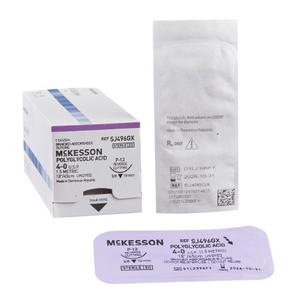 Absorbable Suture with Needle McKesson Polyglycolic Acid P-12 3/8 Circle Precision Reverse Cutting Needle Size 4 - 0 Braided Outlet Locations For Sale