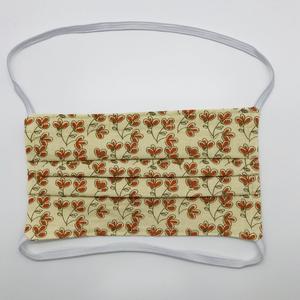 Autumn Flowers on Cream Face Mask with Elastic Head Loops Discount Best Store To Get