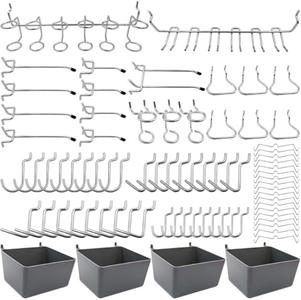 FRIMOONY Pegboard Hooks Assortment with Pegboard Bins, Peg Locks, for Organizing Various Tools, 80 Piece Amazon Sale Online