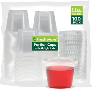Freshware Portion Cups, 5.5 oz - 100 sets, Clear Best Place Sale Online