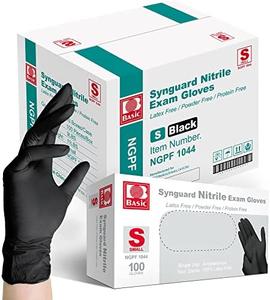Basic Medical BLACK Nitrile Exam Gloves, 5 Mil,- Latex-Free & Powder-Free - NGPF-1044 (Case of 1,000), Small Genuine Cheap Pice